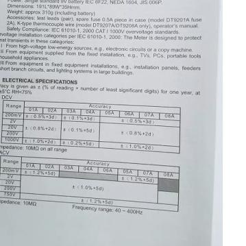 Multitester Digital DT 9205A DT9205A ORIGINAL