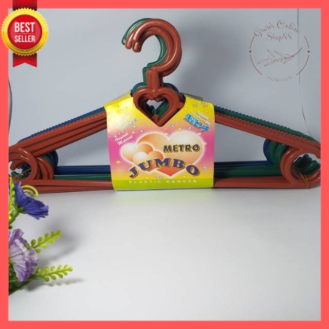 GOS  - A215 - Gantungan Baju Hanger Love / Gantungan Pakaian Plastik Love Besar (12 Pcs)