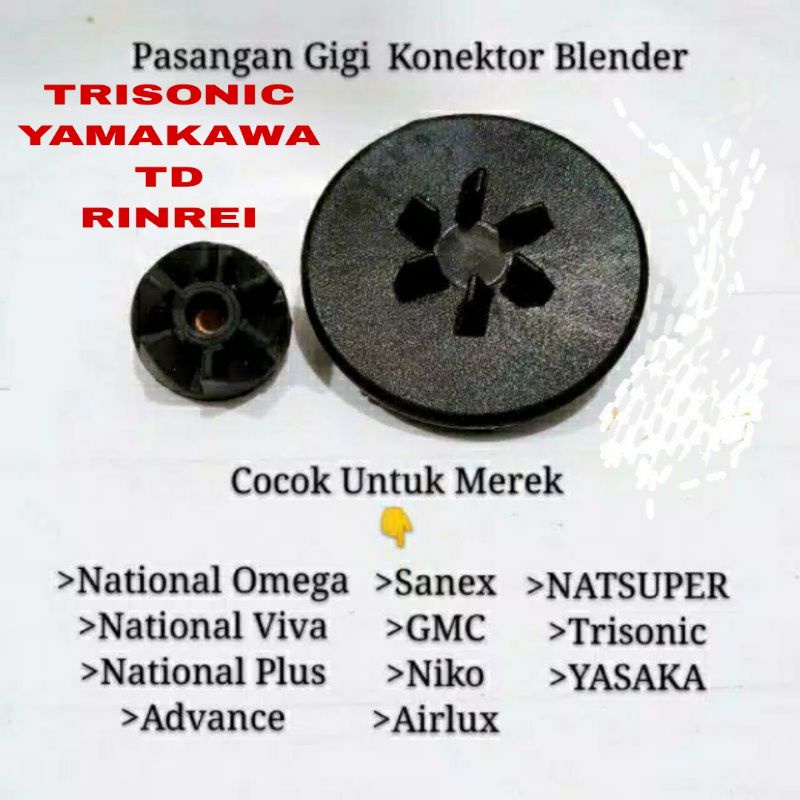 Konektor , LK  , Gigi Karet 1 Set ,  Plastik Kopel Copel ,  Conector Merk National Omega , Advan