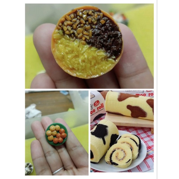 miniatur martabak manis terang bulan magnet tempelan kulkas makanan mini