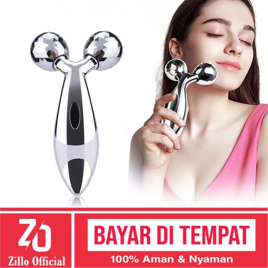 ZILLO Roller Alat Pijat Wajah Pengencang Payudara Roller 3D Massage Relaksasi Pelancar Sirkulasi Darah Face Roller Massager Alat Pijat Wajah Face Lift Kulit 3D Facial