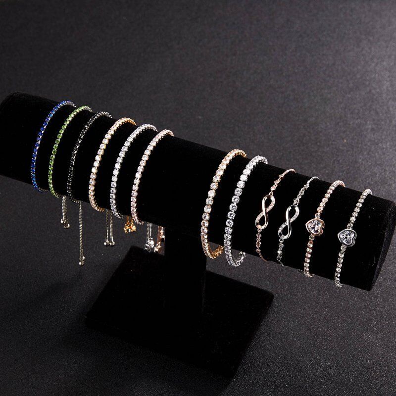 Gelang Rantai Lapis Silver Dengan Kristal Untuk Wanita