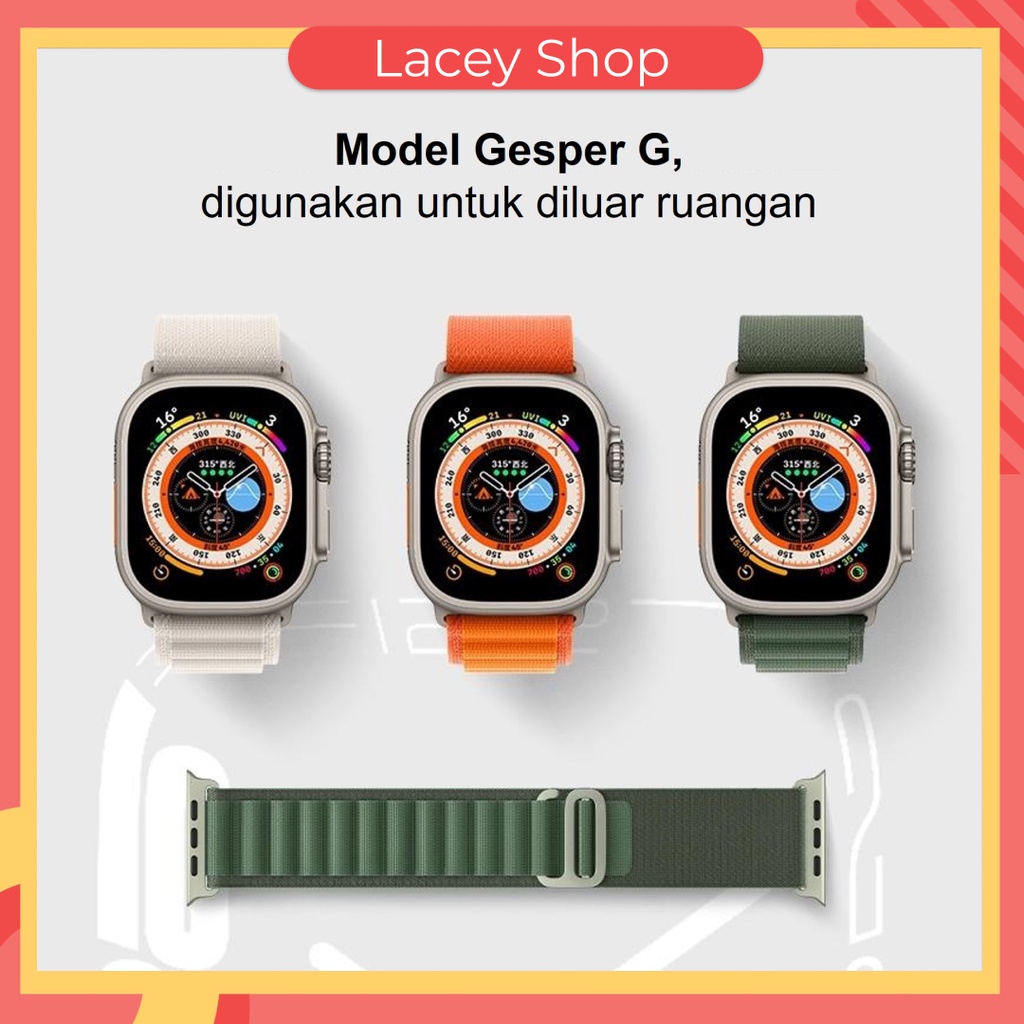 Iwatch Ultra Alpine Loop Nylon Band Tali Strap Jam Tangan for Apple Watch Series Ultra  38mm/42mm