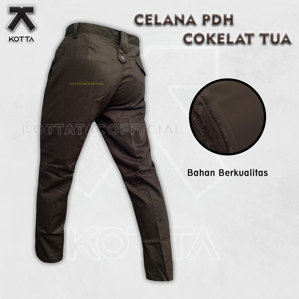 CELANA PDH COKELAT TUA - CELANA PDH COKELAT SATPAM POLISI - CELANA KERJA COKELAT