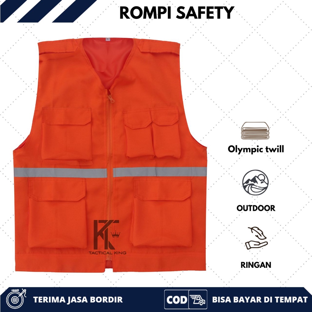 Rompi Proyek - Rompi Safety - Rompi Tambang - Rompi kain - Rompi K3 - Rompi Stabilo