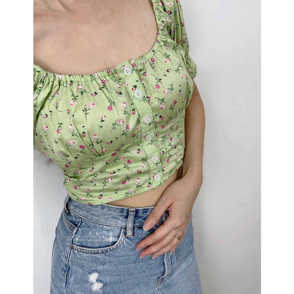 [ LEIA ] Kyo Top | Flower | Crop Top