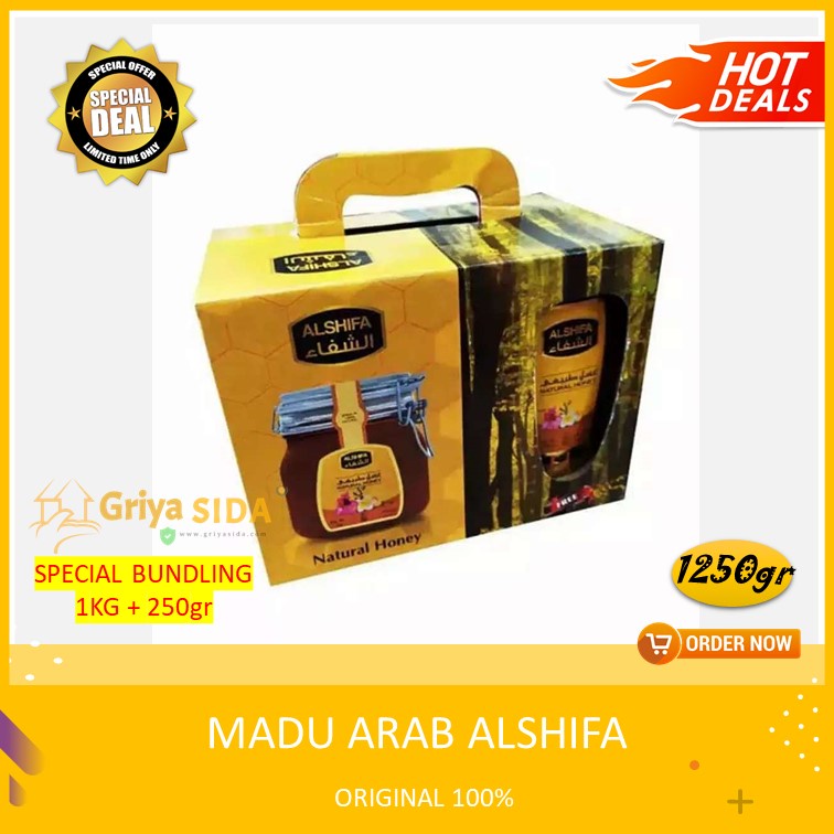 MADU ALSHIFA 1KG FREE 250GR madu arab alshifa saudi original harga grosir