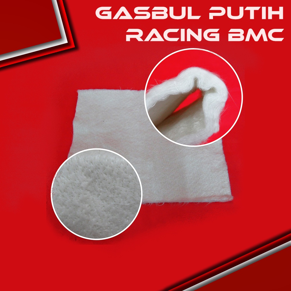 GASBUL PUTIH RACING BMC/GASWOOL PUTIH RACING/GLASSWOOL RACING/PEREDAM SUARA MOTOR