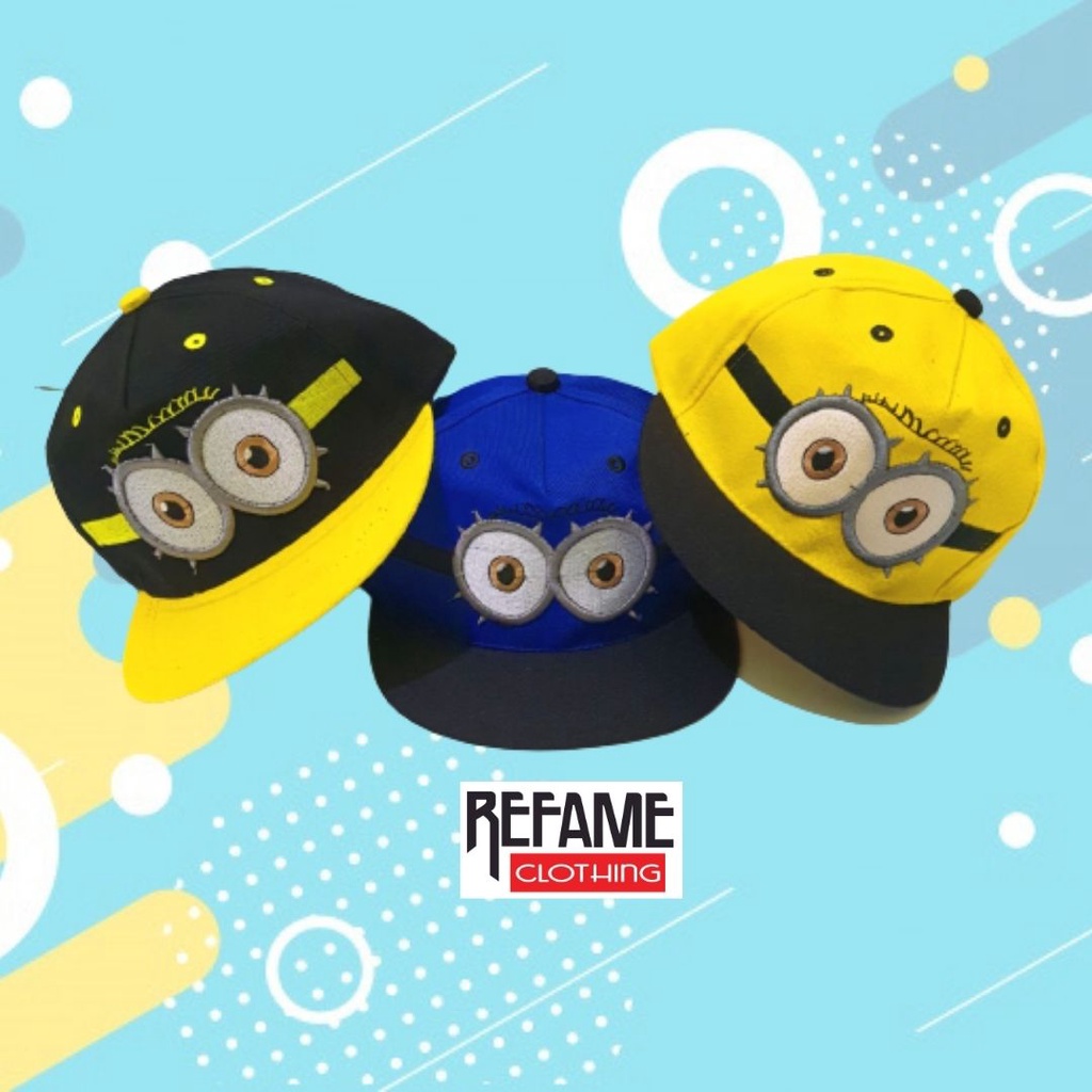 Topi Snapback Anak Karakter Minion Lucu Laki Laki Perempuan