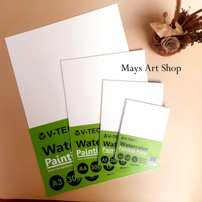 

Buku Gambar New! V-Tec Watercolor Painting Paper 300 Gsm A3 A4 A5 A6 Kertas Catair