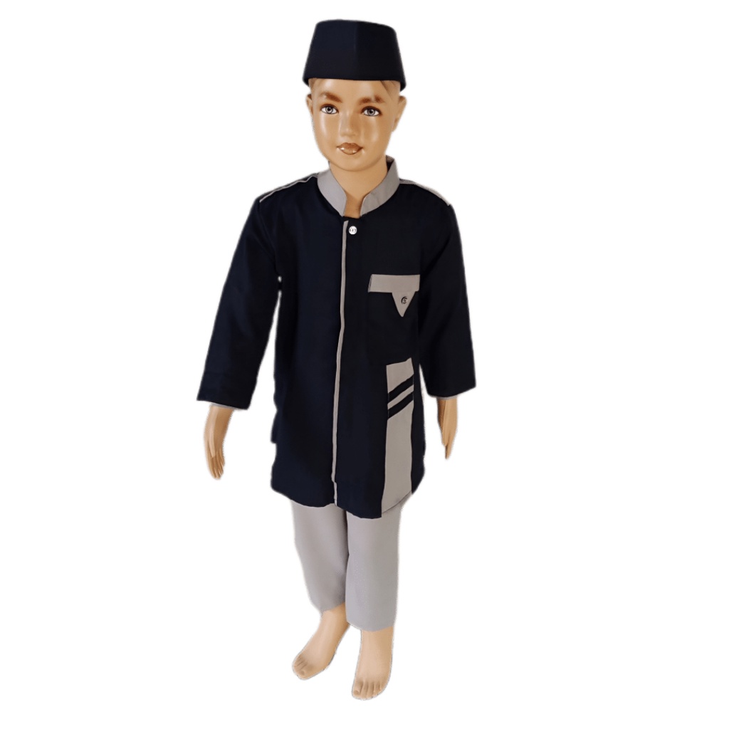 Baju Koko Anak koko Santri Model Kancing 1