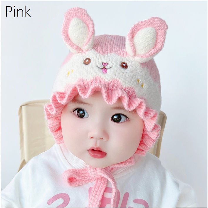 TOPI BAYI KELINCI RAJUT LUCU / TOPI ANAK RAJUT RENDA IMUT