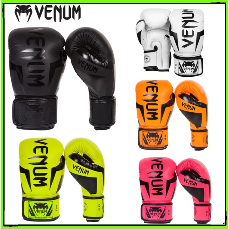 Sarung Tinju VENUM Muay Thai 10oz 12oz 8oz Gloves Muaythai Glove Boxing Hitam Putih Orange Hijau Pin
