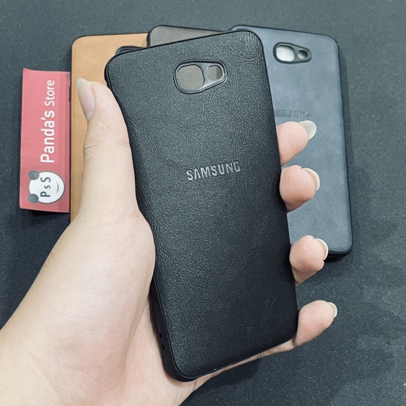 Leather Case Samsung J7 prime Softcase Kulit Elegan Casing Slim Fit