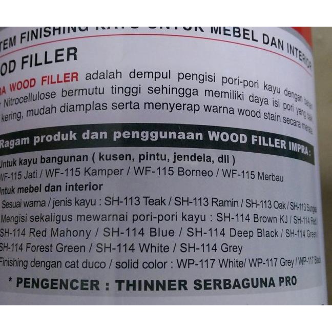 Jual Dempul Kayu Impra Wood Filler Jati Kamper Liter Wf Jati Shopee Indonesia