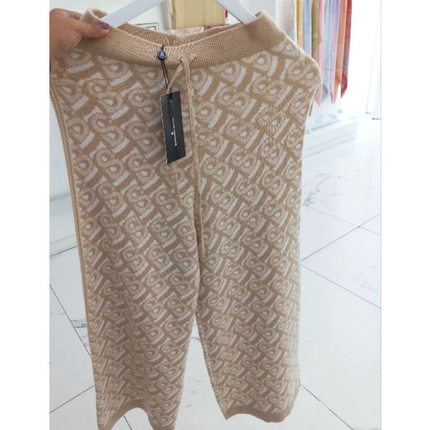 NEW - Bimu Monogram Knit Pants SAND size S