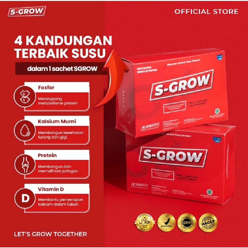 SGROWMILK.IDN - Susu Kalsium Murni 400mg - Peninggi Badan Alami Sgrow