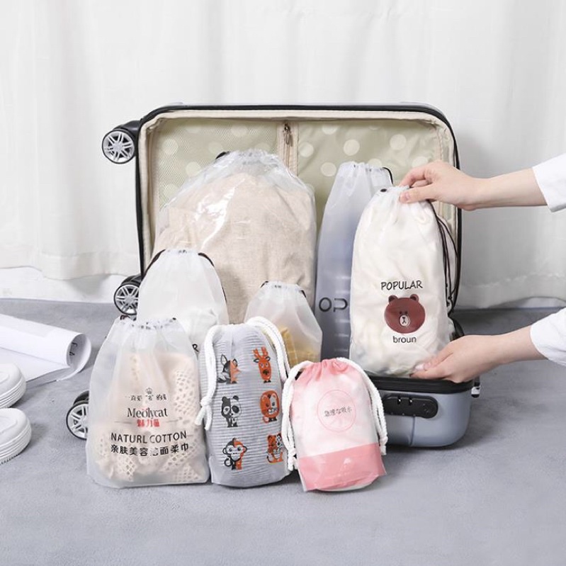 Travel Pouch Organizer Serbaguna Tas Serut Kosmetik Motif Anti Air Murah Meriah COD /Travel Pouch Organizer Bag Serbaguna / Tempat Penyimpanan Alat Make Up / Tas Serut Kosmeti