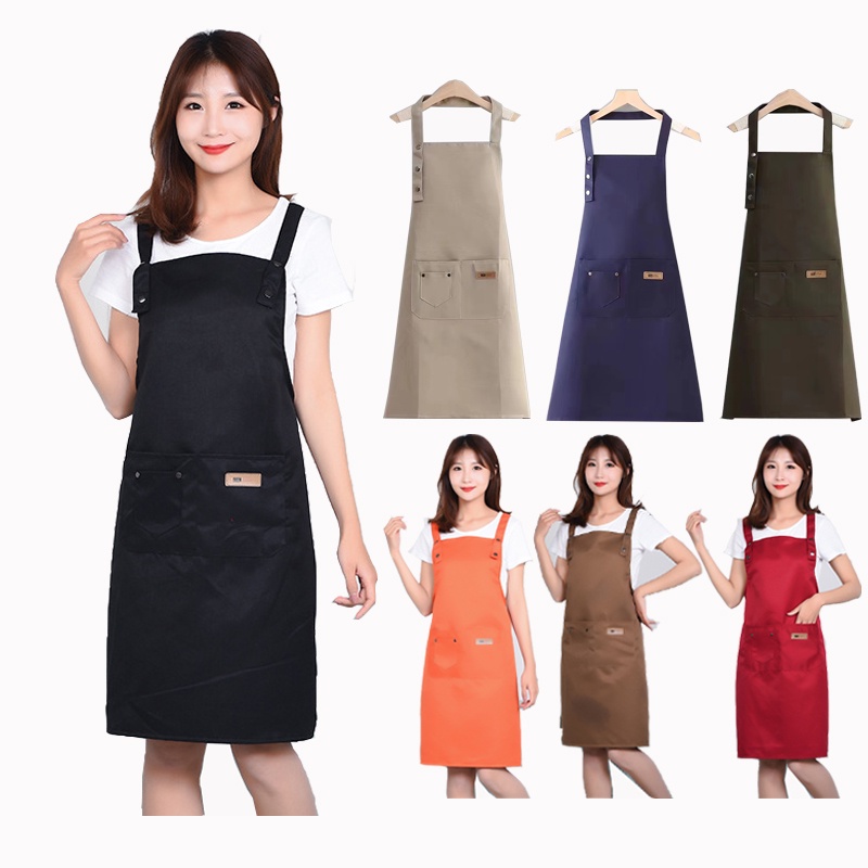 Apron Waterproof Celemek Masak Dapur Pria Wanita Chef Pelayan Cafe waiter Original Handmade