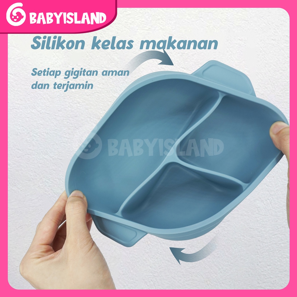 PREMIUM SILICONE BOWL BPA Free Waterproof Peralatan Tempat Makan Bayi Anak-anak Silikon Bib Mangkok Sendok Piring Garpu