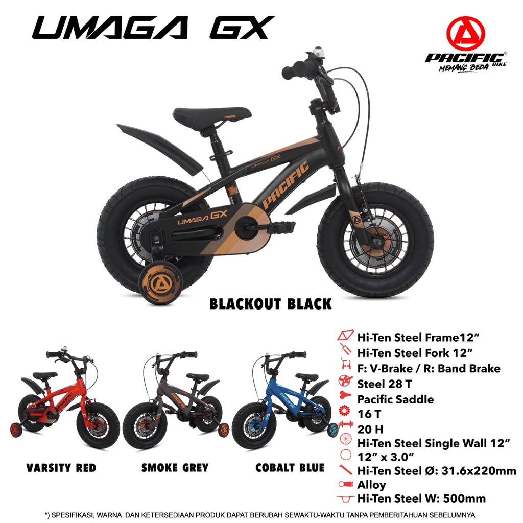 SEPEDA ANAK LAKI LAKI PACIFIC BMX UMAGA GX DAN AK 3.0 12 16 DAN 18 INCH