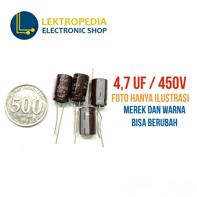 Elco 4.7uf 450v Kapasitor 4.7 4,7 uf 4,7uf 450 v volt Elko 450volt