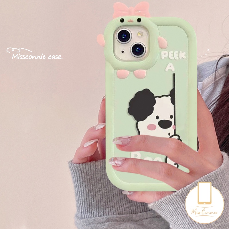 Couple Case Samsung A12 A04s A32 A04 A03 A14 A04E A13 A52 A50s A53 A03s A73 A51 A52s A23 A50 A22 A71 A30s A11 A33 A31 A02s A21s 3D Bow Monster Lucu Peek a Boo Bear Puppy Soft Case