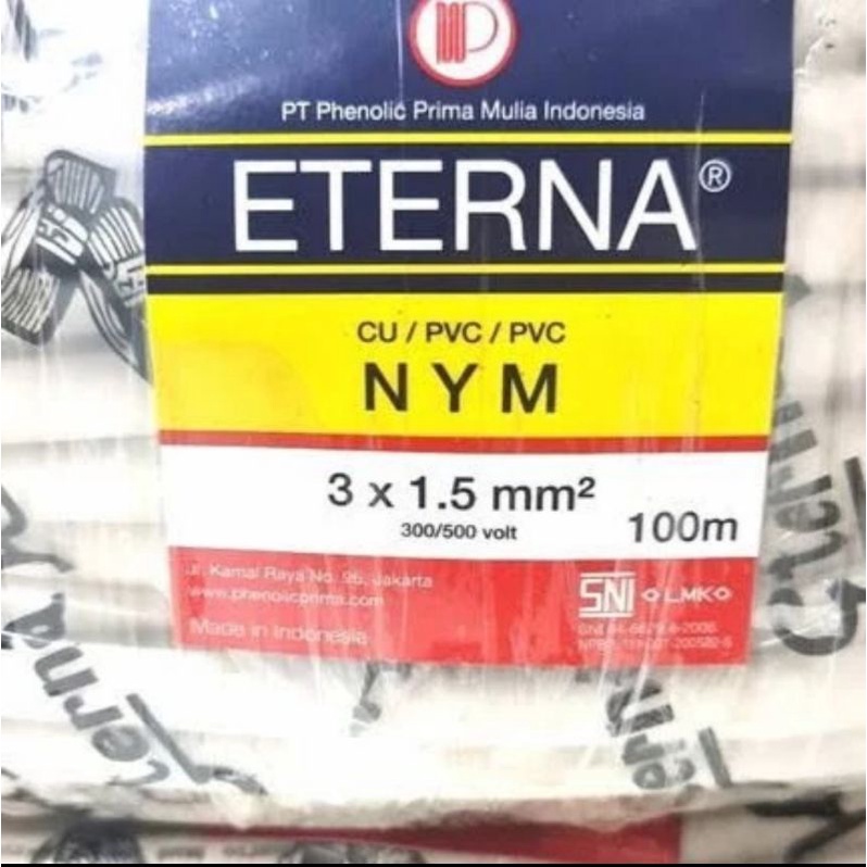 Kabel NYM 3x1,5 ETERNA 100M Kawat Tembaga 100 Meter
