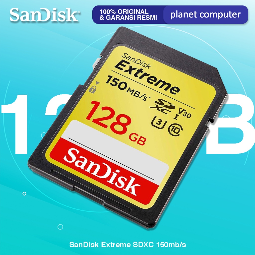 Sandisk Extreme SD Card 128GB Memory Card DSLR 4K UHD 150MB/s SDSDXV5