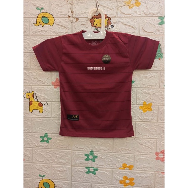 Kaos atasan anak kids umur warna maroon 2-7 tahun