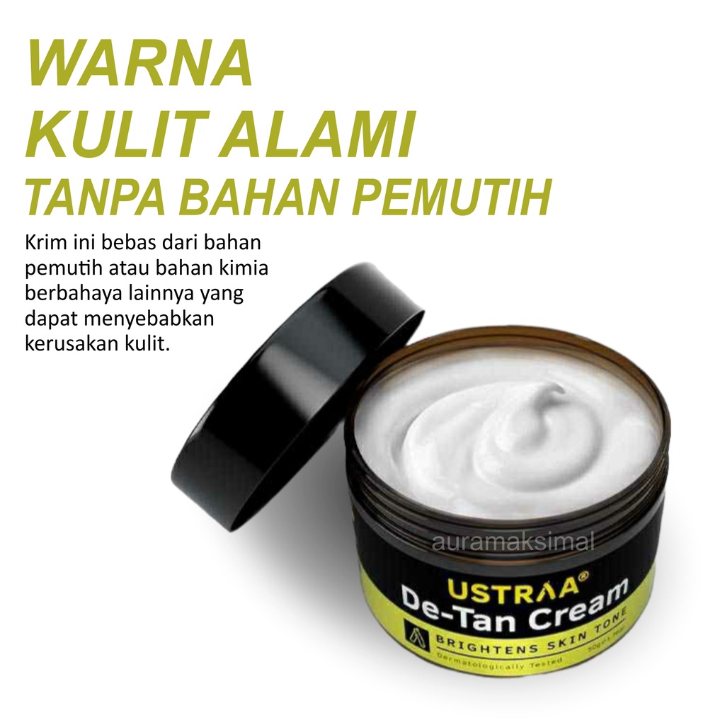 Cream Pelembab Pencerah Pemutih Wajah Pria Ustraa De-Tan Krim 50gr