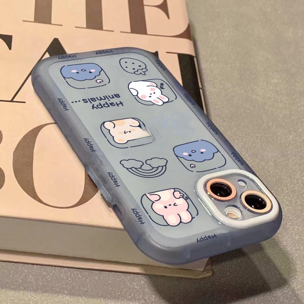 Soft Case Hp Gambar Kartun Beruang / Kelinci Untuk IPhone 12 / 13 / 11promax / X / Xs Max / Xr / Xxdfdf