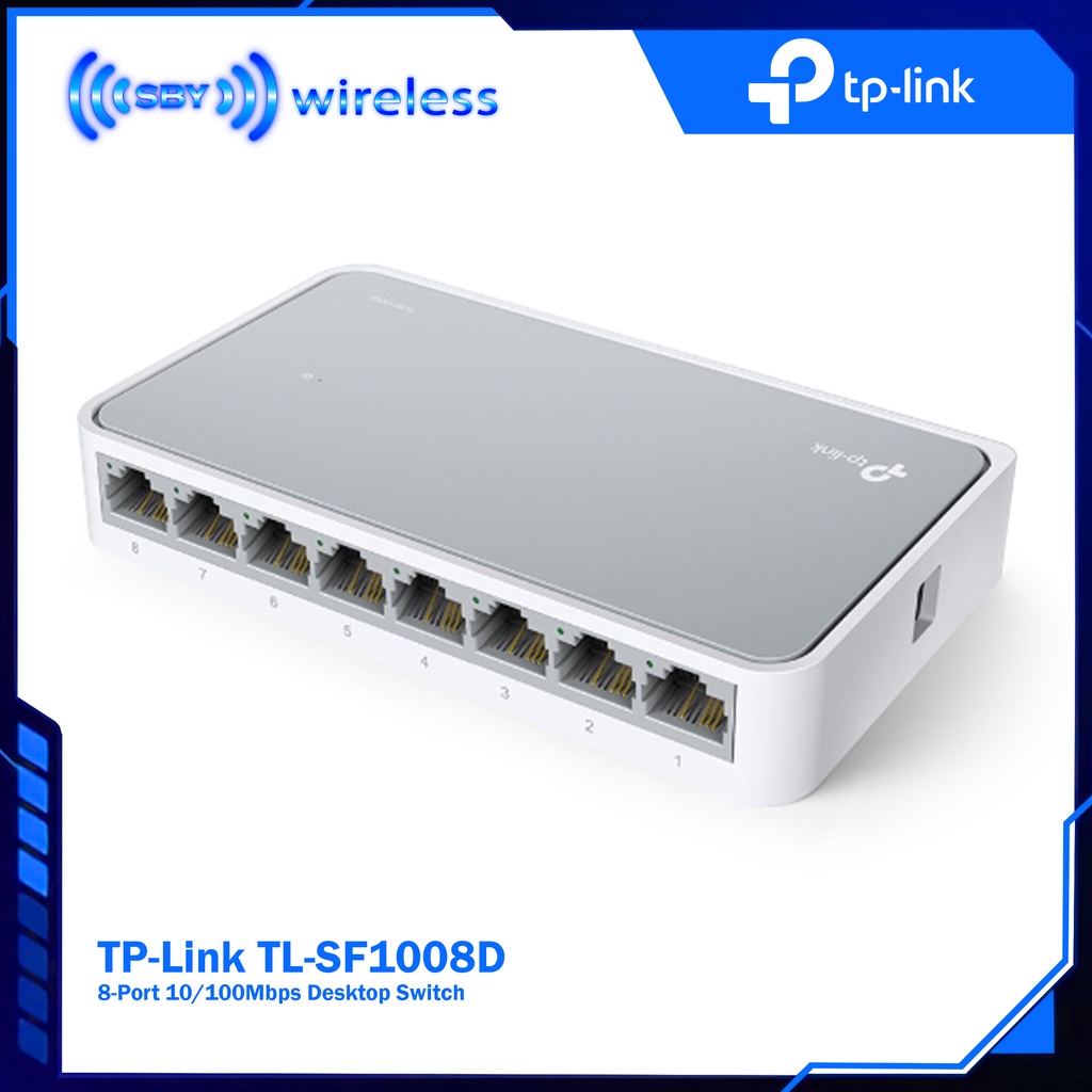 TPLink TL-SF1008D 8 Port Fast Ethernet Switch Hub 10/100Mbps TP-Link Dekstop Switch Plastik Case