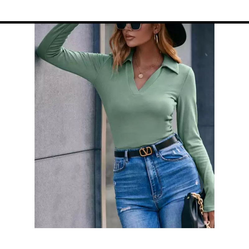 Daiva Top Lengan panjang // polo long shirt