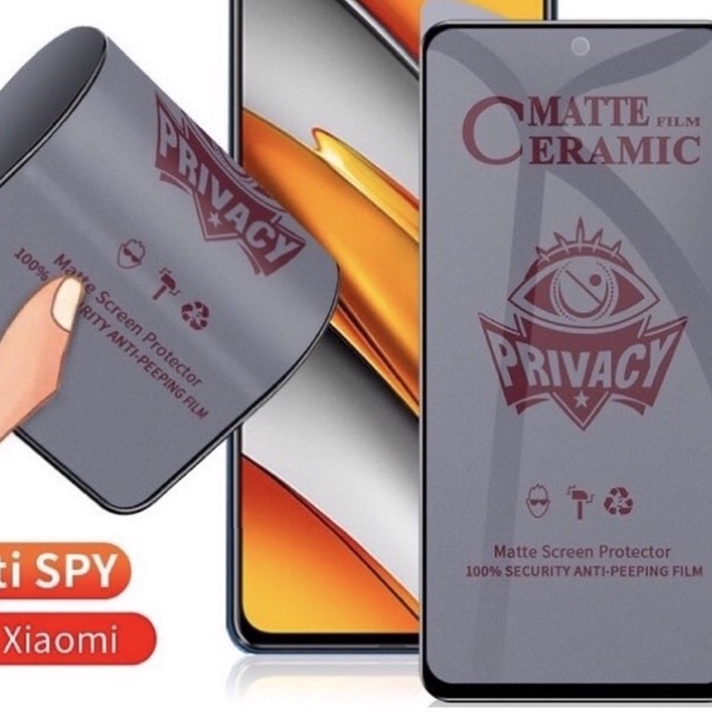 anti spy privacy matte ceramic anti gores xiaomi redmi A1 10C 10A 9C 9A 8A 7A 6A note 7 note 8 note 9 note 10 note 11 note 11 pro note 10 pro note 9 pro note 8 pro note 7 pro anti minyak fullayar