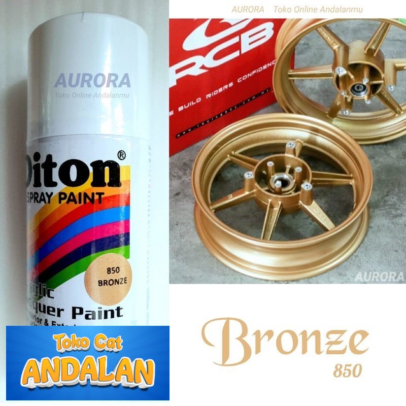 

Pilok Diton Bronze 850 Perunggu 300ml Tahan Bensin Gloss Mengkilap Cat Semprot Pilox Pylox Premium Samurai Sapporo Warna Mas Tua Gelap Bron