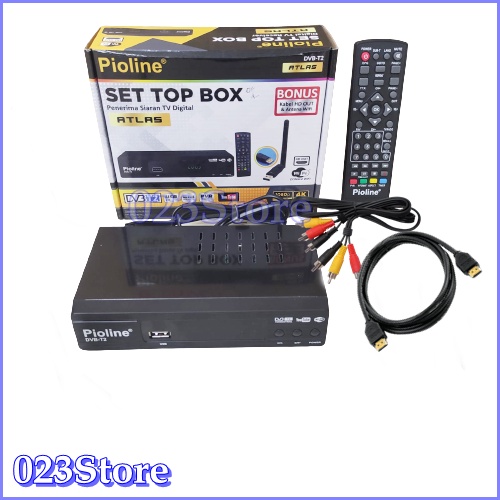 PROMO Paket Set Top Box Pioline DVB-T2 FALCON - Bonus KABEL HDMI + KABEL RCA Bisa Youtube dan Siaran