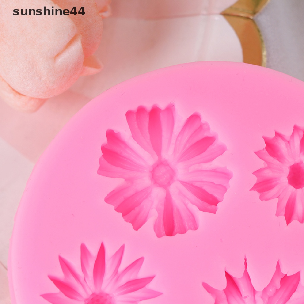 Sunshine Cetakan Fondant Kue Bentuk Kelopak Bunga Matahari 3D Bahan Silikon