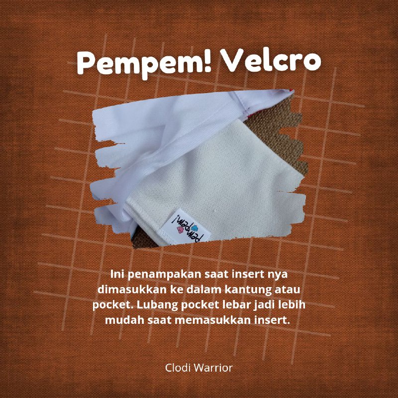 Clody Pempem Velcro termasuk insert litty bambu opok kain bayi cuci ulang