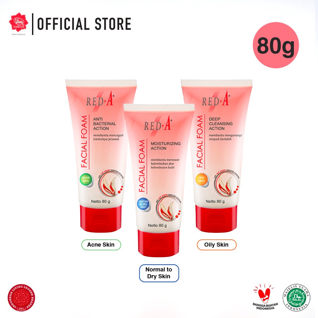 ❤ MEMEY ❤ RED A Facial Foam 40g - 80g | Sabun Wajah RED-A