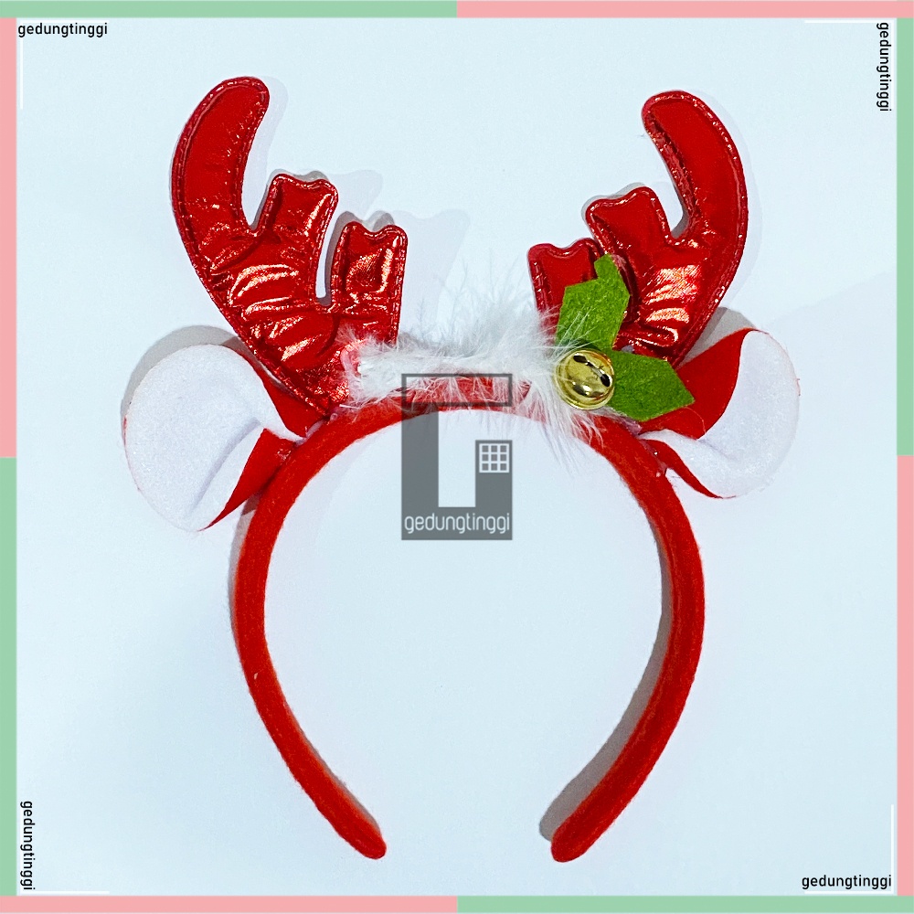 Bando Bandana Aksesoris Asesoris Hiasan Fashion Pita Hias Rambut Kado Hadiah Tema Dekor Dekorasi Tanduk Rusa Reindeer Snowmen Snowman Topi Santa Claus Sinterklas Ornament Ornamen Pohon Natal Merry Christmas Xmas Gift Anak Perempuan Wanita Dewasa Allsize