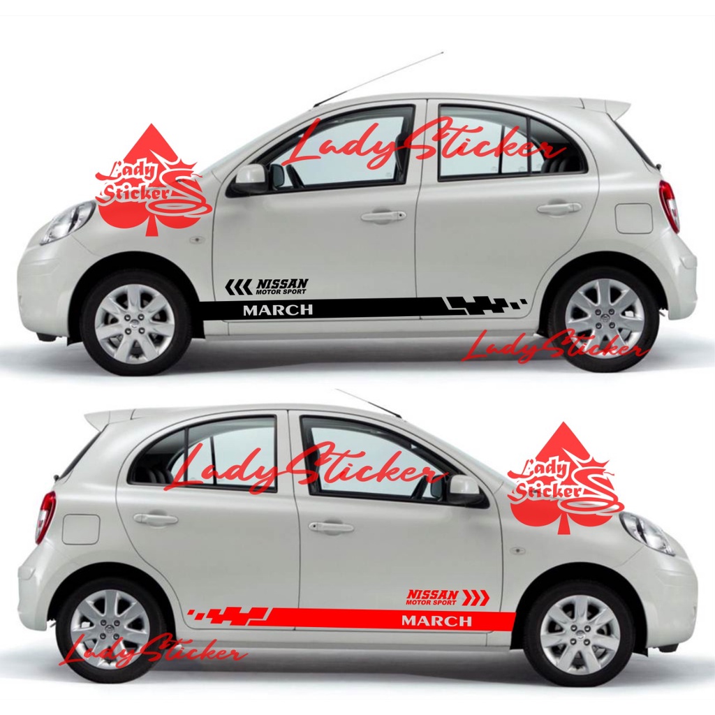 Cutting sticker mobil march sticker stiker mobil nissan march
