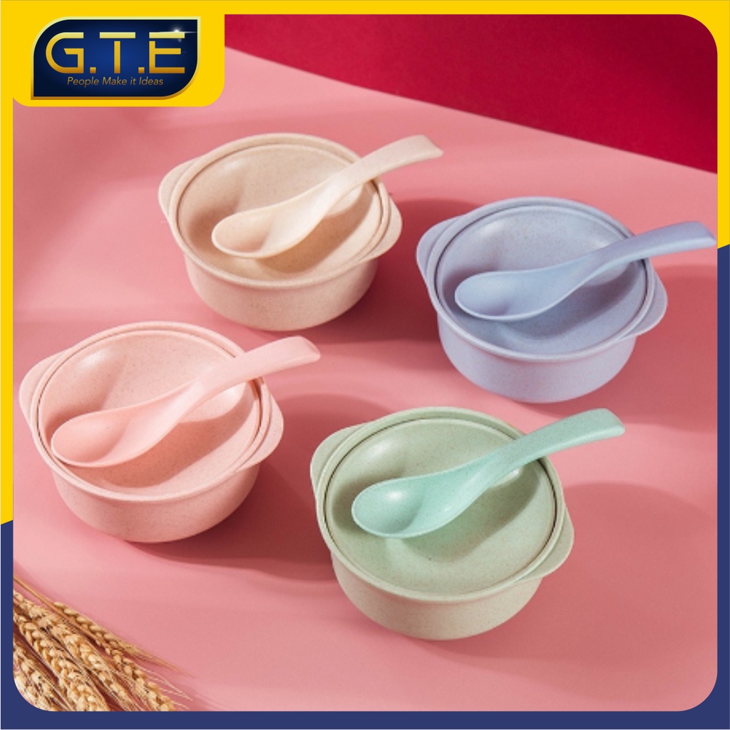 MANGKOK JERAMI TUTUP 2-IN-1 (MANGKOK + TUTUP) | WHITE GRASS BOWL | MANGKUK JERAMI | MANGKOK WHEAT STRAW WARNA-WARNI