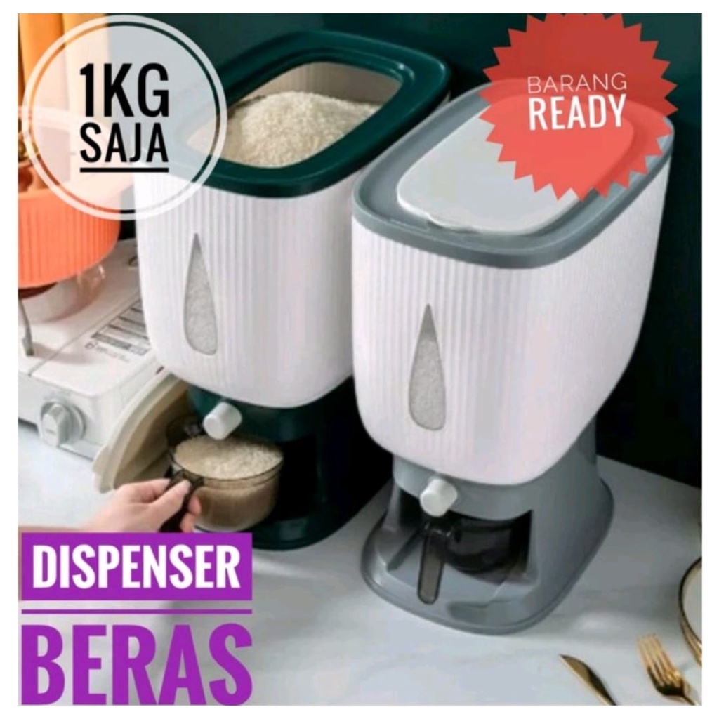 BELLA - 12KG DISPENSER BERAS PORTABLE | RICE BOX | KOTAK TEMPAT PENYIMPANAN BERAS