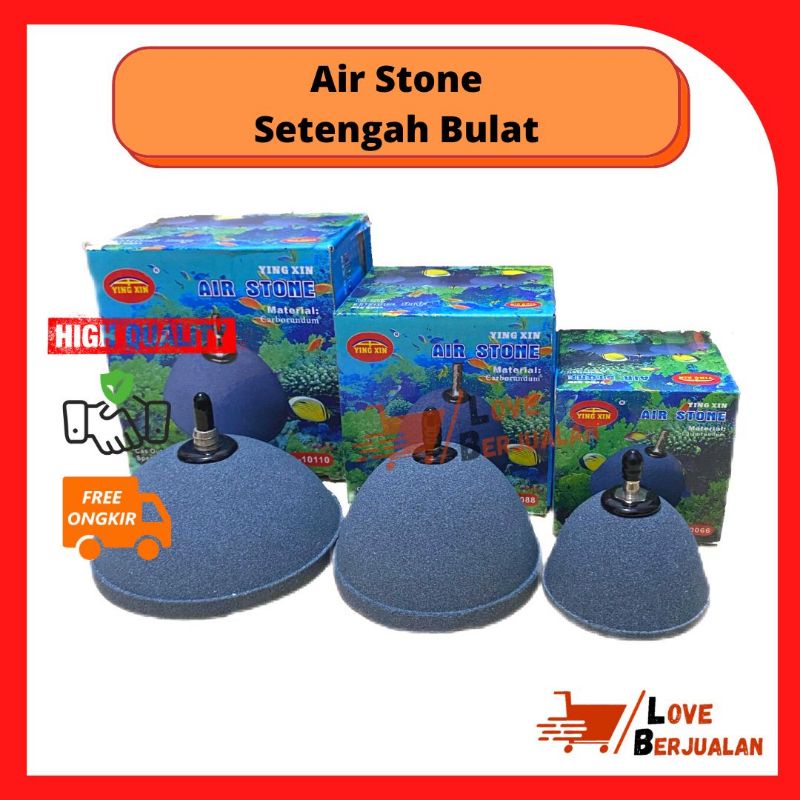 AIRSTONE AIR STONE SETENGAH BULAT BATU AERATOR 6CM 8CM 10VM AQUARIUM KOLAM AERASI