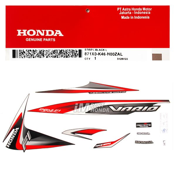 871X0-K46-N00ZAL Stiker Vario 110 Fi 2014 Hitam Estilo Black Kiri
