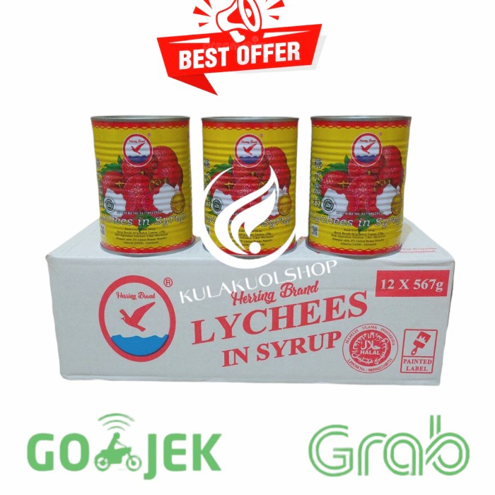 

NEW Herring Brand Leci Kaleng / lychee in syrup 567gr - 1Ctn
