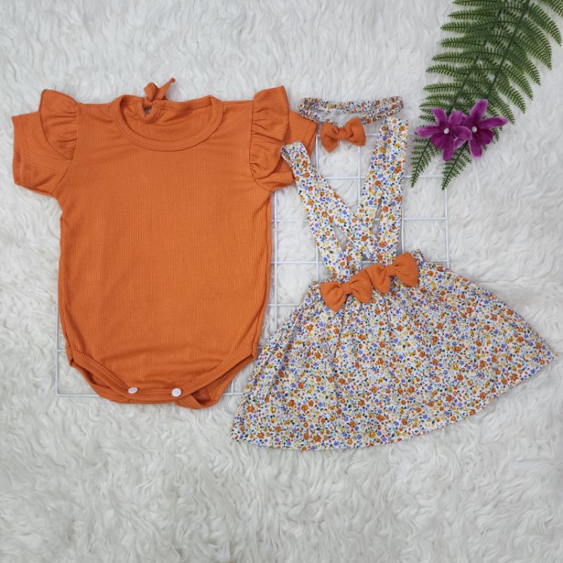 Baju bayi perempuan jumper+overall