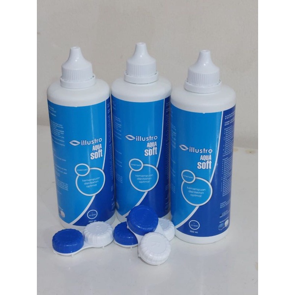 Cairan pembersih softlens AQUA SOFT/air pencuci &amp; perendam soflen aqua soft 350ml