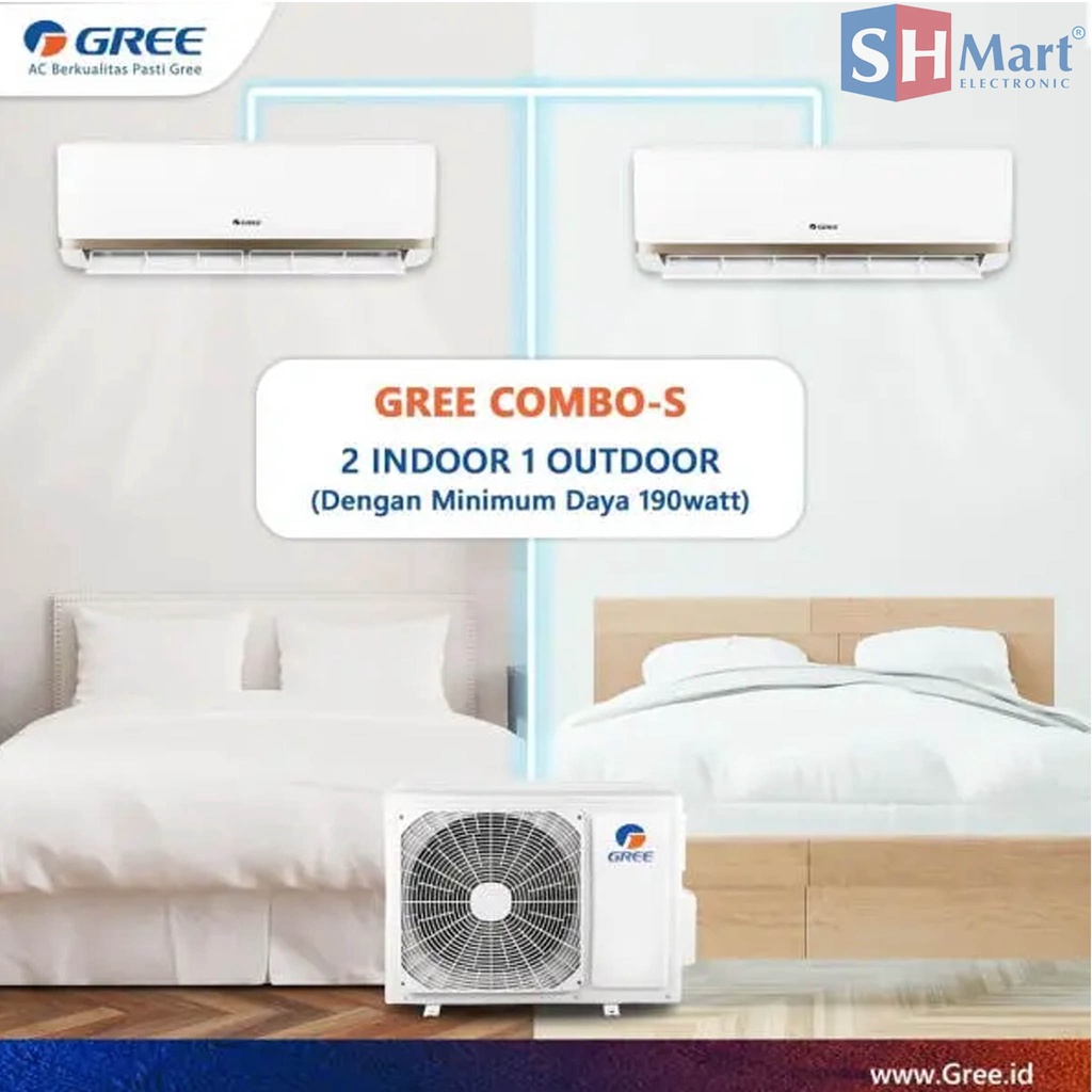 AC GREE COMBO SPLIT INVERTER 1/2 PK + 3/4 PK GWC0507CS GARANSI RESMI (MEDAN)